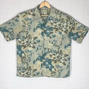 Paradise Coves~Vtg 90s~100% Silk~Men's Short Sleeve Hawaiian Shirt~Sz‎ Lg